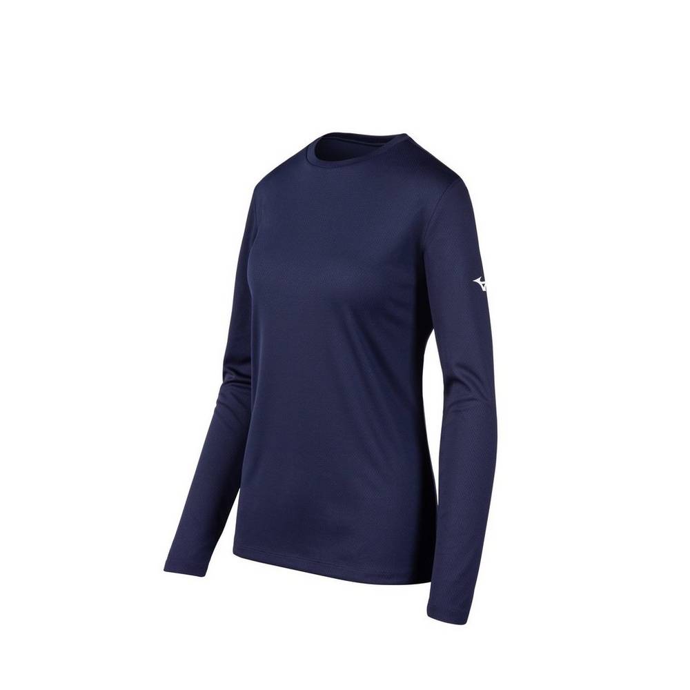 Damske Tričko Mizuno Long Sleeve Námornícka Modrá Vypredaj UYIT58470